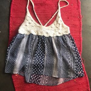 Hollister halter style crochet top. size: Sml